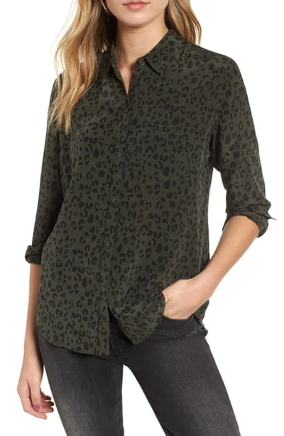 Shop Rails Kate Print Shirt In Olive Cheetah