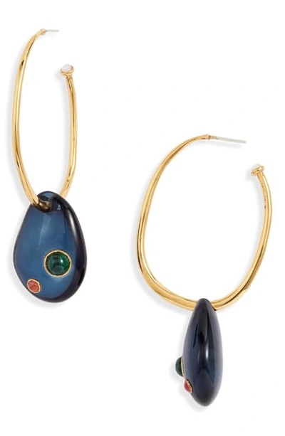 Shop Lizzie Fortunato Puddle Hoop Earrings In Gold/ Midnight
