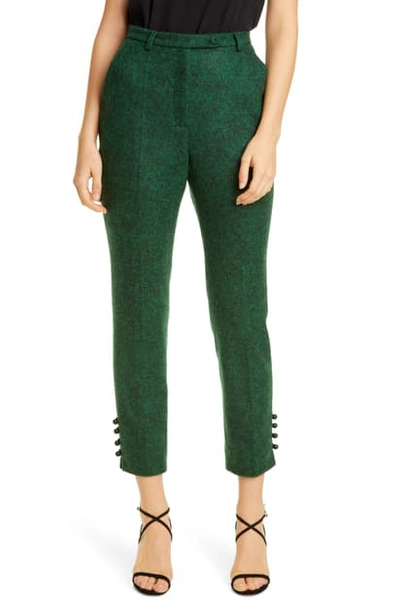 Shop Erdem Bernadina Slim Crop Pants In Green/ Black