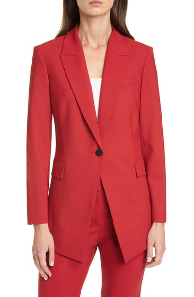 Shop Theory Etienette B Good Wool Suit Jacket In Crimson