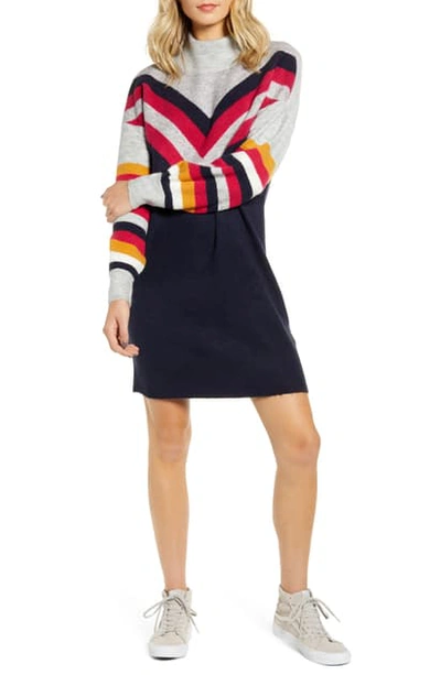 Shop Minkpink Stripe Me Up Long Sleeve Sweater Dress In Multi