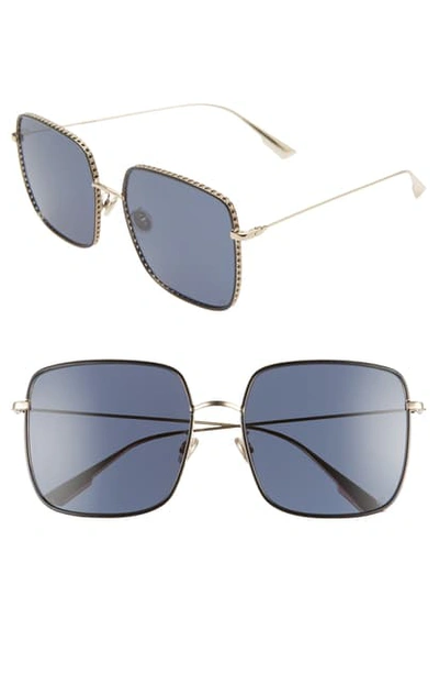 Shop Dior 3fs 59mm Square Sunglasses In Gold/ Blue Ms Gold