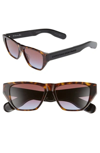 Shop Dior Insidout2s 54mm Flat Top Sunglasses In Dkhavana/ Blue Red Blue