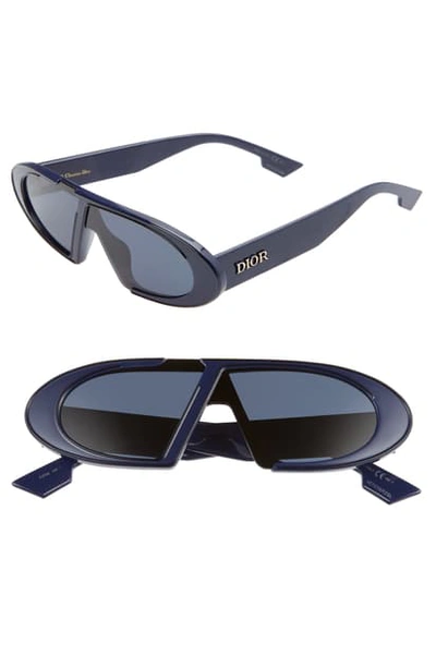 Shop Dior Obliques 45mm Square Sunglasses In Blue/ Blue Ms Gold