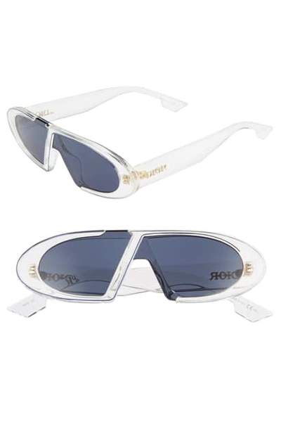 Shop Dior Obliques 45mm Square Sunglasses In Crystal Blue/ Blue Ms Gold