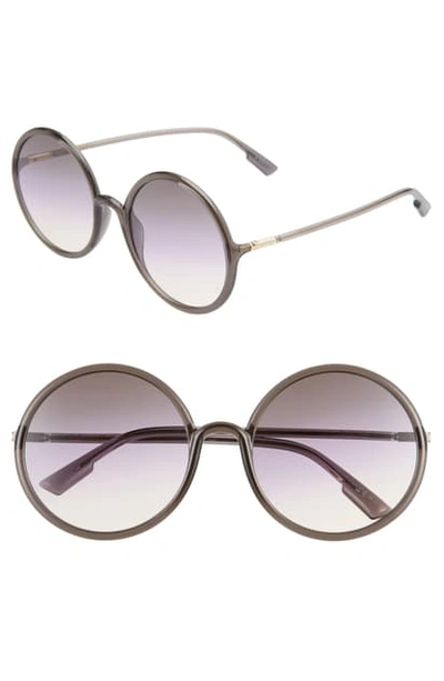 Shop Dior Stellair3s 59mm Round Sunglasses In Grey/ Brown Gradient