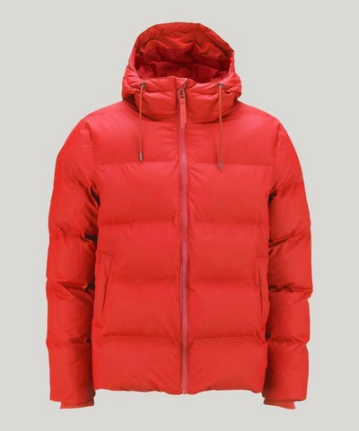 Shop Rains Short Waterproof Thermal Puffer Jacket In Red