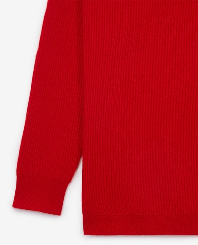 Shop The Kooples Red Long Sweater With Shoulder Buttons