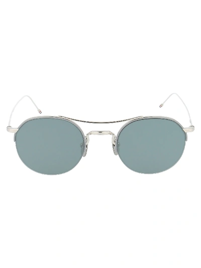 Shop Thom Browne Sunglasses In Silver/black Enamel