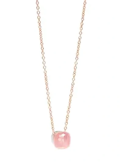 Shop Pomellato Nudo 18k Rose Gold & White Gold & Rose Quartz Pendant Necklace
