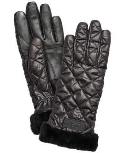 Shop Ugg Quilted Performance Gloves In Black