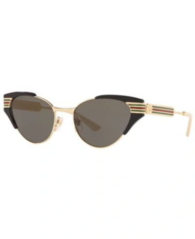 Shop Gucci Sunglasses, Gg0522s 55 In Black/grey