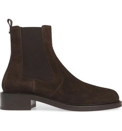 Shop Aquatalia Alexandra Weatherproof Chelsea Boot In Espresso Suede/ Elastic