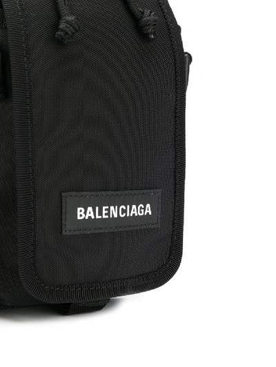 Shop Balenciaga Logo Crossbody Bag In Black