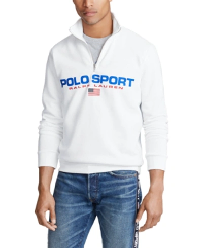 Shop Polo Ralph Lauren Men's Polo Sport Fleece Quarter-zip In White