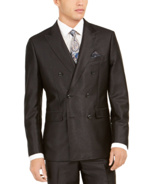black slim fit double breasted suit