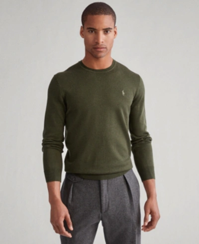 Polo Ralph Lauren Men's Merino Wool Crew-neck Sweater In Green | ModeSens