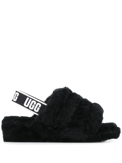 Shop Ugg Fluff Yeah Sandals In Black