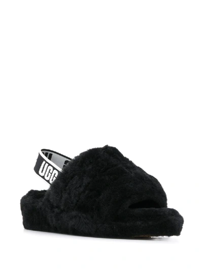 Shop Ugg Fluff Yeah Sandals In Black