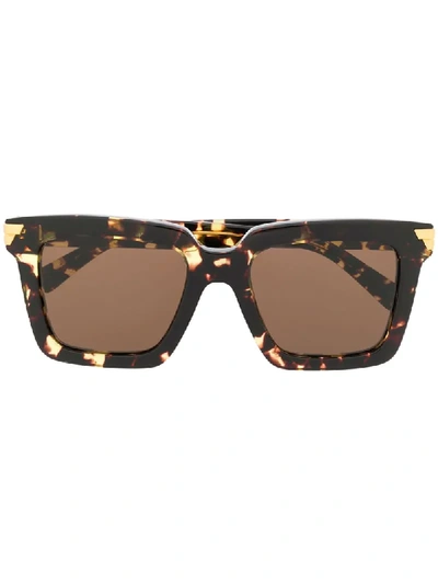 Shop Bottega Veneta Tortoiseshell Square-frame Sunglasses In Brown