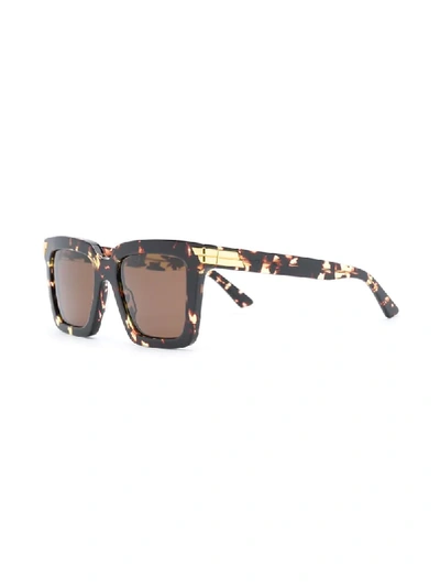 Shop Bottega Veneta Tortoiseshell Square-frame Sunglasses In Brown