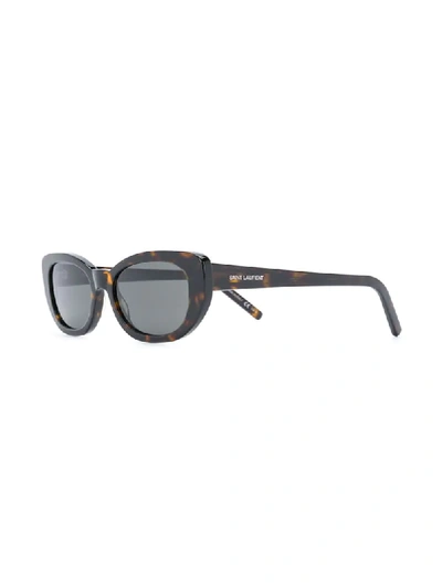 Shop Saint Laurent Sl316 Betty Rounded Sunglasses In Brown