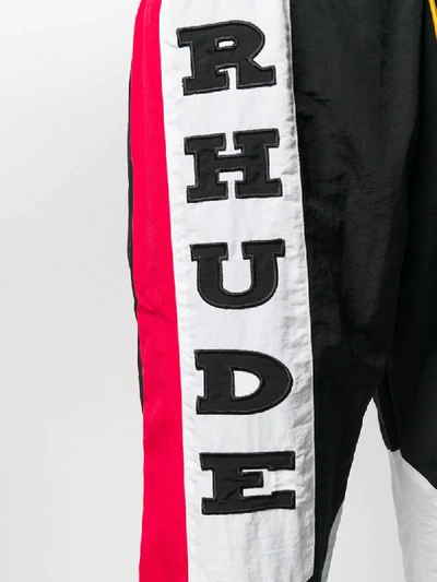 Shop Rhude Appliqué Logo Track Pants In Black