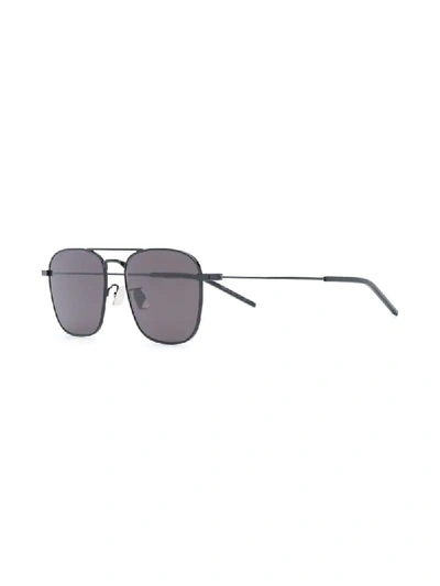 Shop Saint Laurent Sl309 Pilot-style Sunglasses In Black