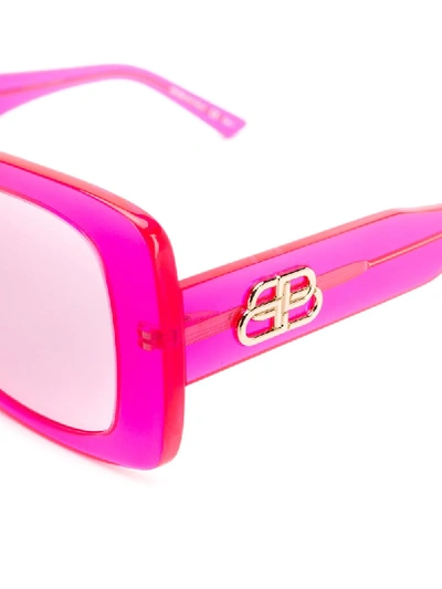 Shop Balenciaga Paris Square-frame Sunglasses In Pink