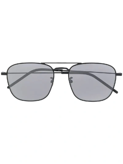 Shop Saint Laurent Sl309 Aviator-style Sunglasses In Black