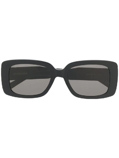 Shop Balenciaga Sharp Square Sunglasses In Black