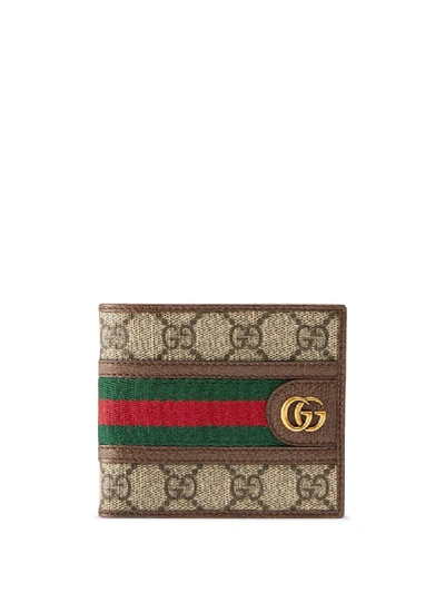 Shop Gucci Ophidia Coin Wallet In Brown