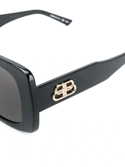 Shop Balenciaga Paris Square-frame Sunglasses In Black