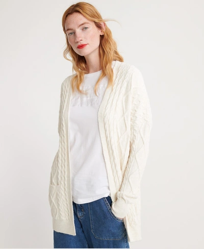 Shop Superdry Lannah Cable Cardigan In Cream