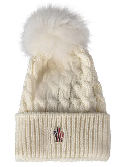 Shop Moncler Hat In Bianco