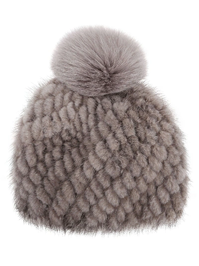 Shop Max Mara Grey Fur Cap