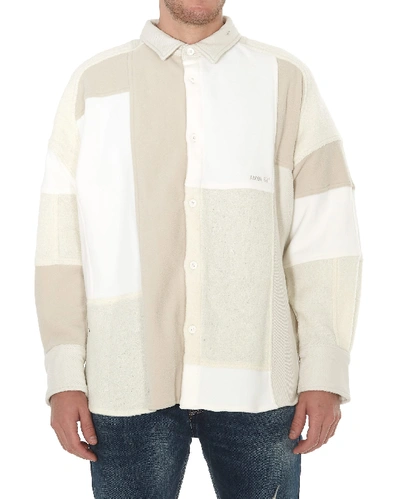 Shop Ambush Fleece Patchwork Shirt In White