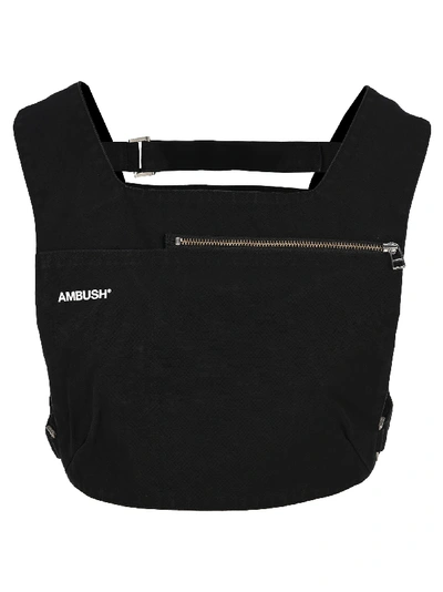 Shop Ambush Cropped Chest Vest In Black
