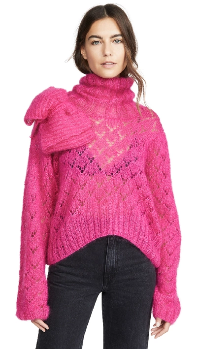 Shop Michaela Buerger Rollneck Mohair Sweater In Pink