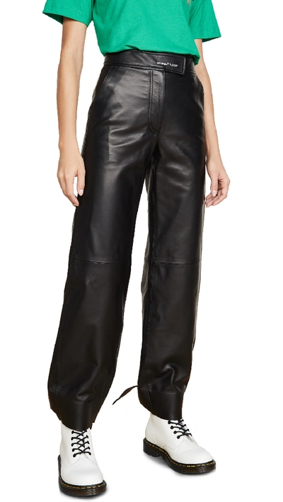 Shop Off-white Leather Bow Track Pants In Black