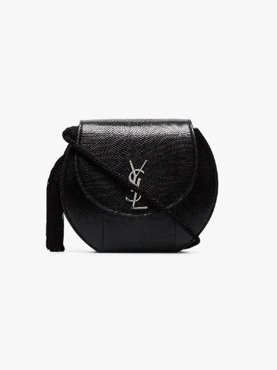 Shop Saint Laurent Black Demie Lune Minaudiére Leather Shoulder Bag