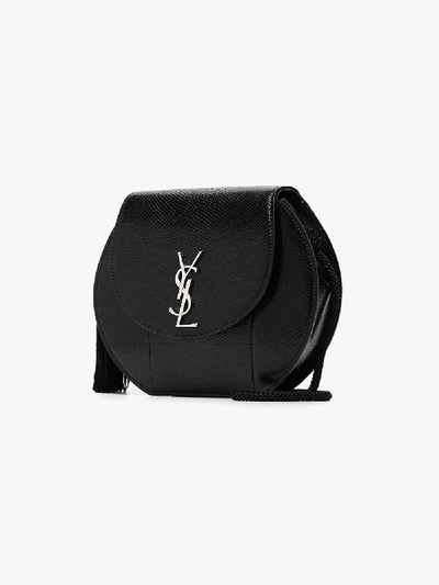 Shop Saint Laurent Black Demie Lune Minaudiére Leather Shoulder Bag