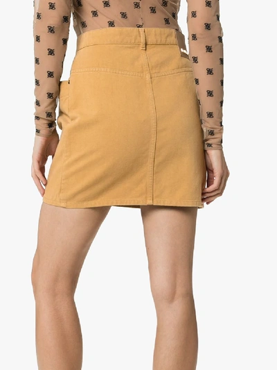 Shop Jacquemus La Jupe De Nimes Denim Mini Skirt In Yellow