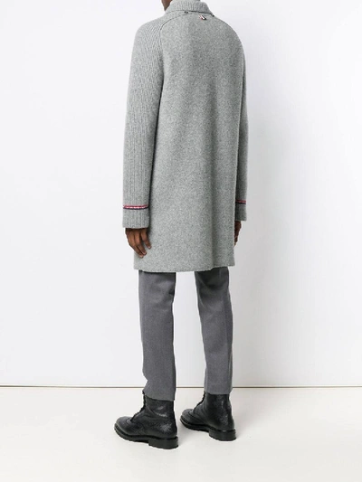 Shop Thom Browne Overwashed Wool Blend Duffle Coat