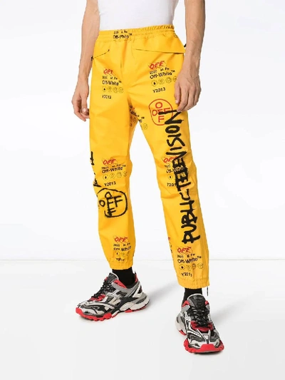 Shop Off-white Off- White X Gore-tex Logo Track Pants In Yellow