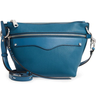 Shop Rebecca Minkoff Hayden Leather Crossbody Bag - Blue In Lake Blue