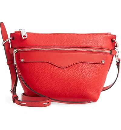 Shop Rebecca Minkoff Hayden Leather Crossbody Bag - Red In Tomato