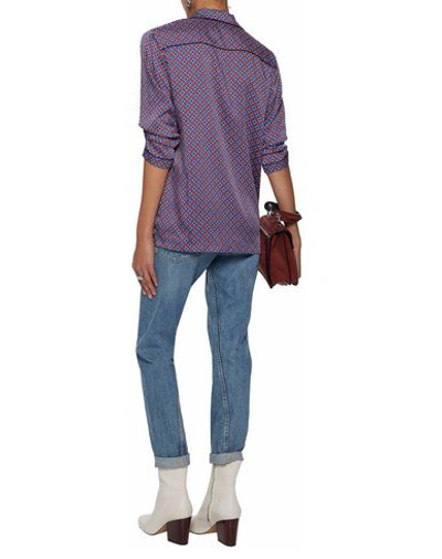 Shop Sandro Floral Shirts & Blouses In Blue