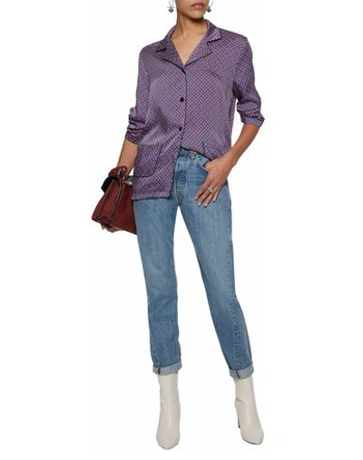 Shop Sandro Floral Shirts & Blouses In Blue