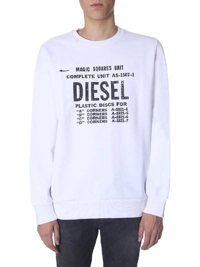 Shop Diesel "s-gir-b5" Sweater In White